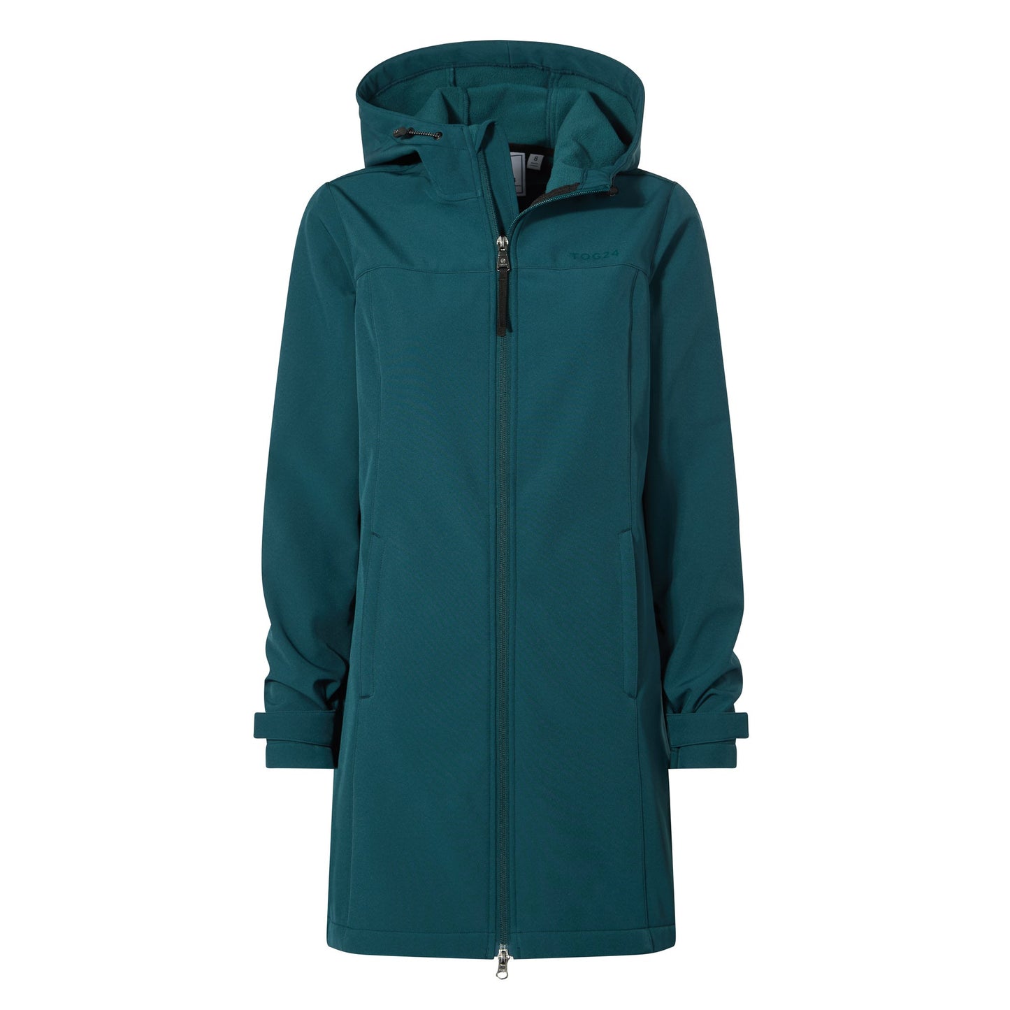 Keld Womens Long Shower Resistant Hooded Softshell Jacket - Petrol Green
