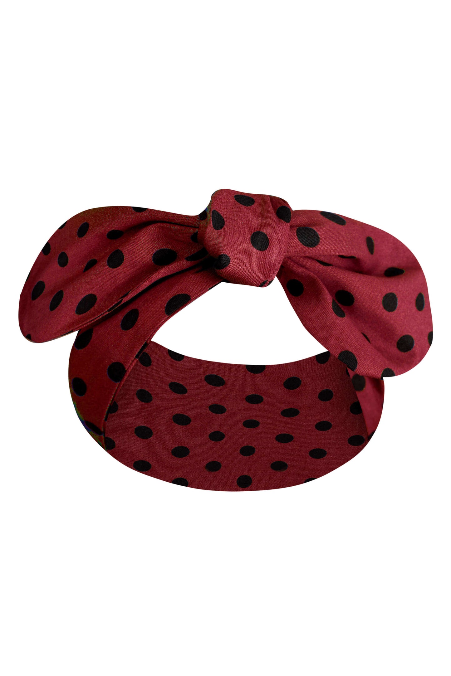 Burgundy & Black Polka Dot Headband