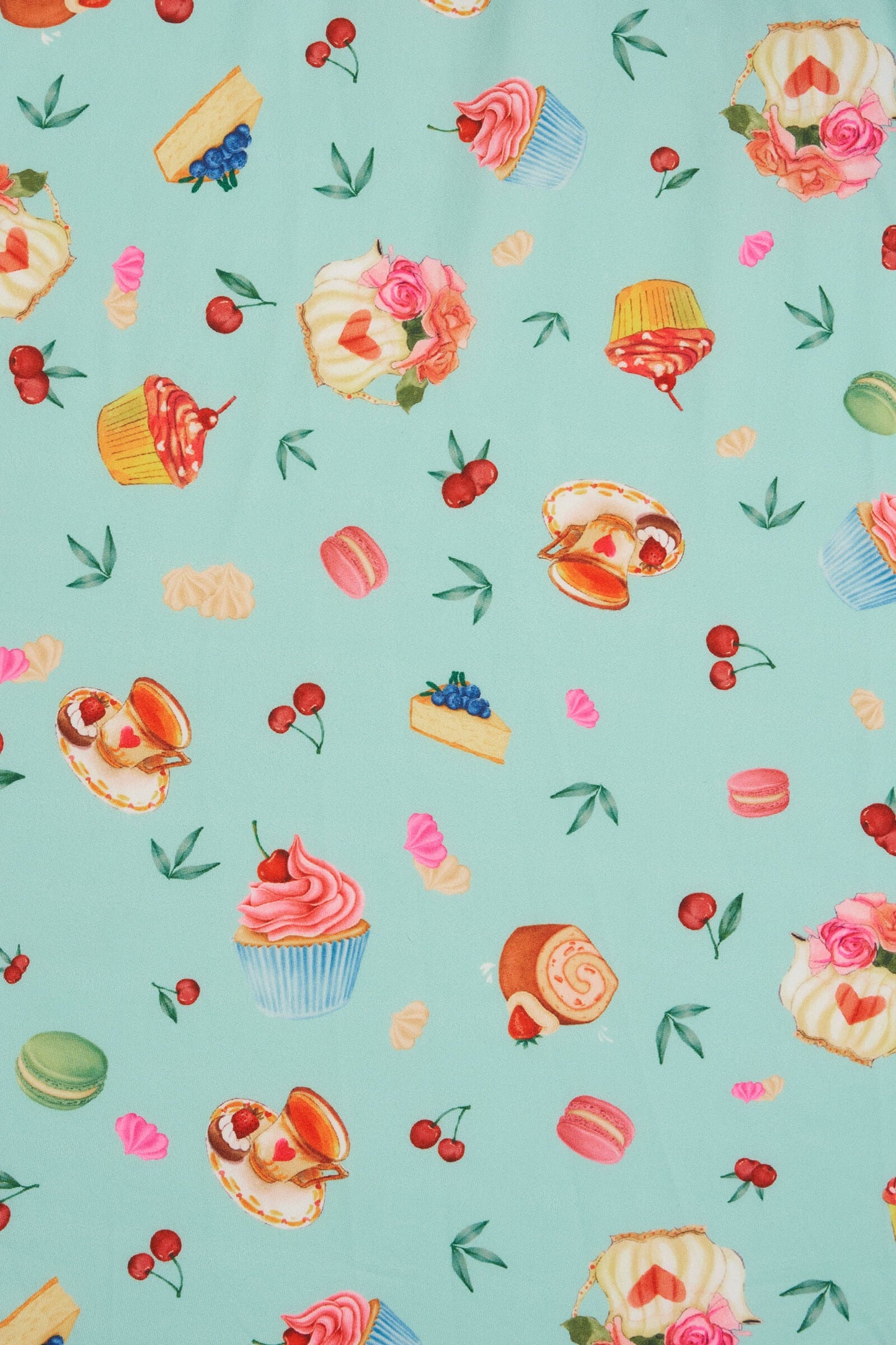 Claudia Sleeved Dress In Pastel Tea Cake Print