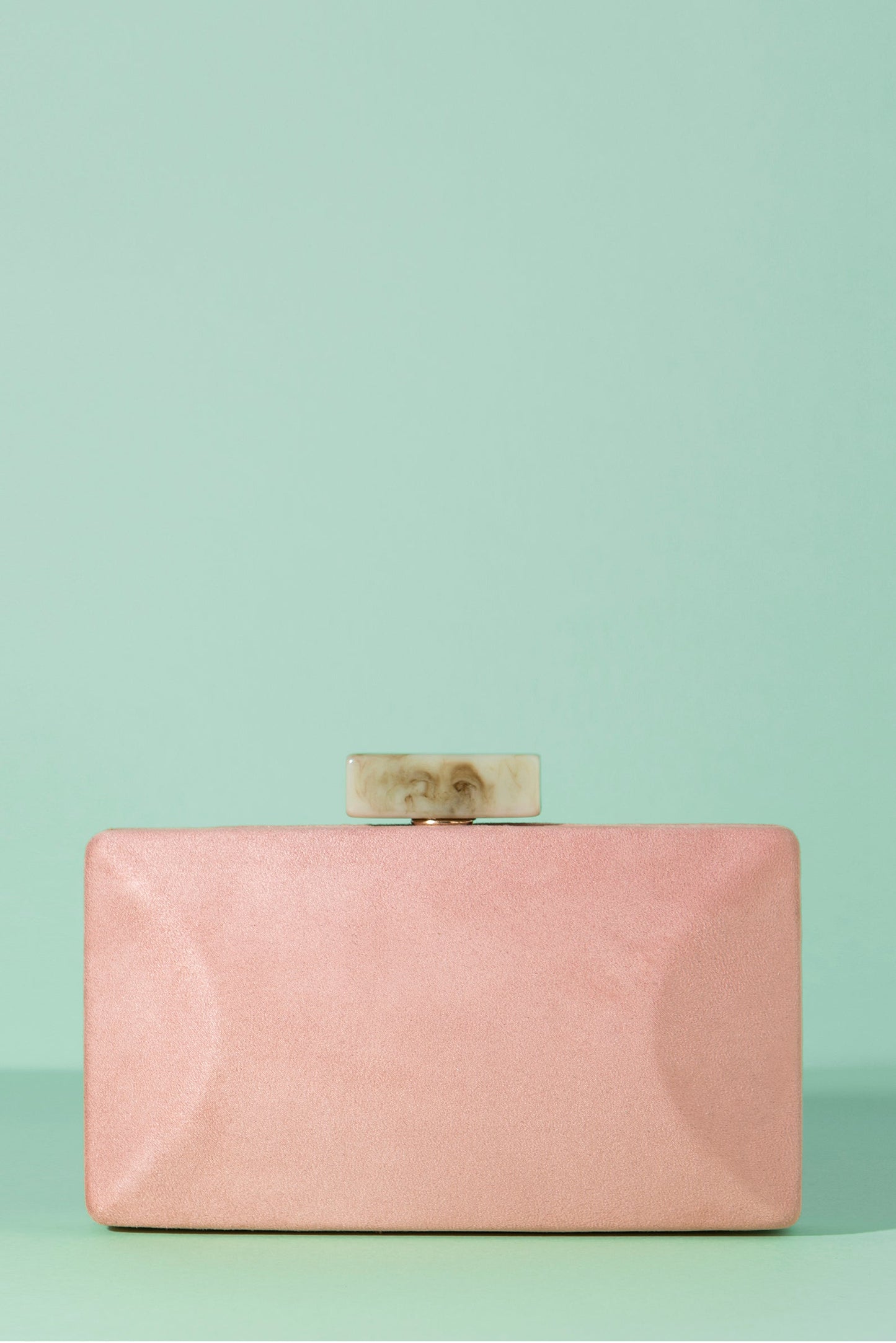 Clutch Box Hueso Kina Rosa Suede Spring20