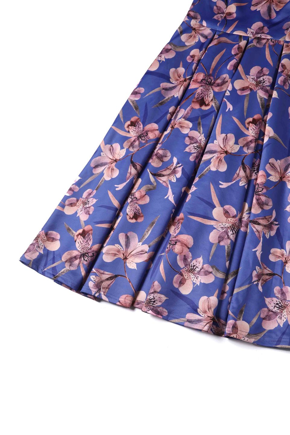 Lily Purple Alstroemeria Off Shoulder Dress