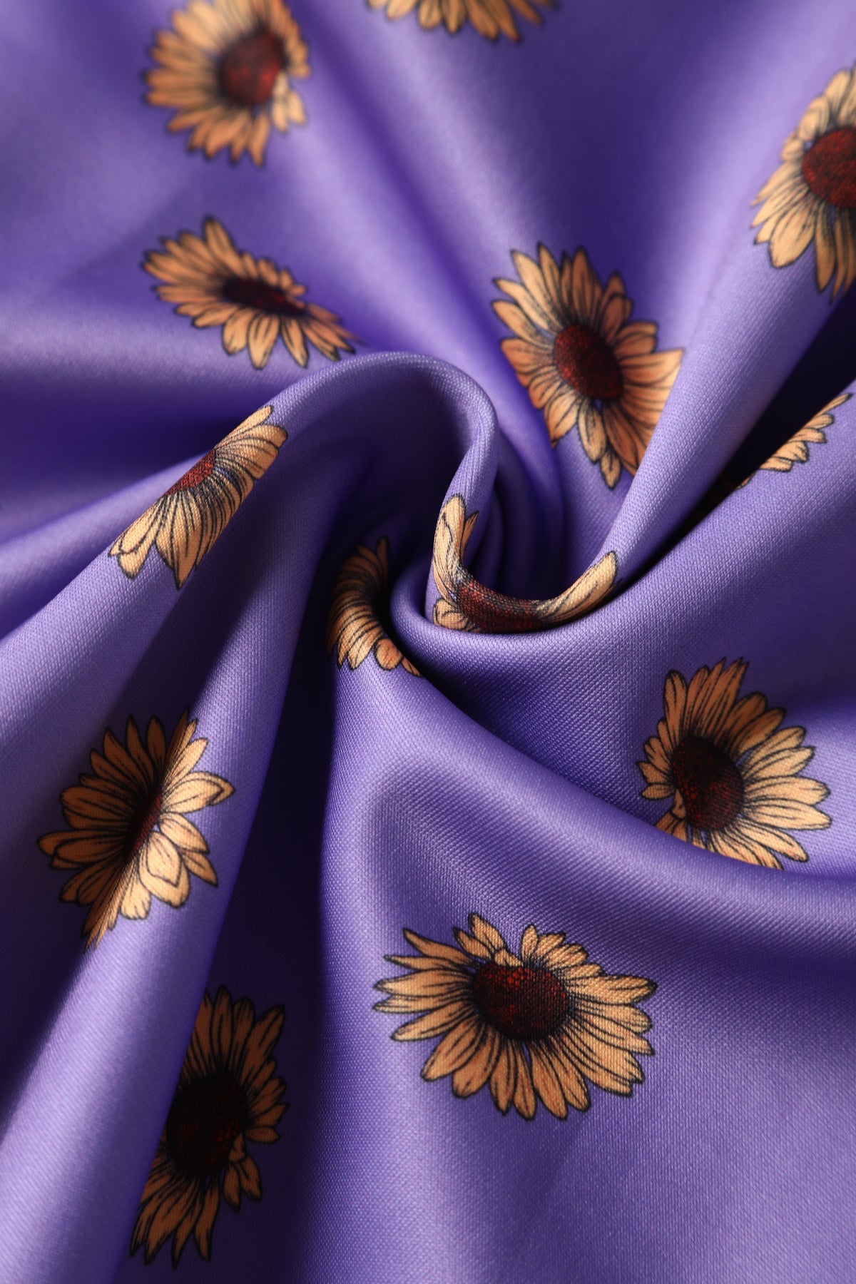 Lily Purple Off Shoulder Dress With Yellow Sunflowers