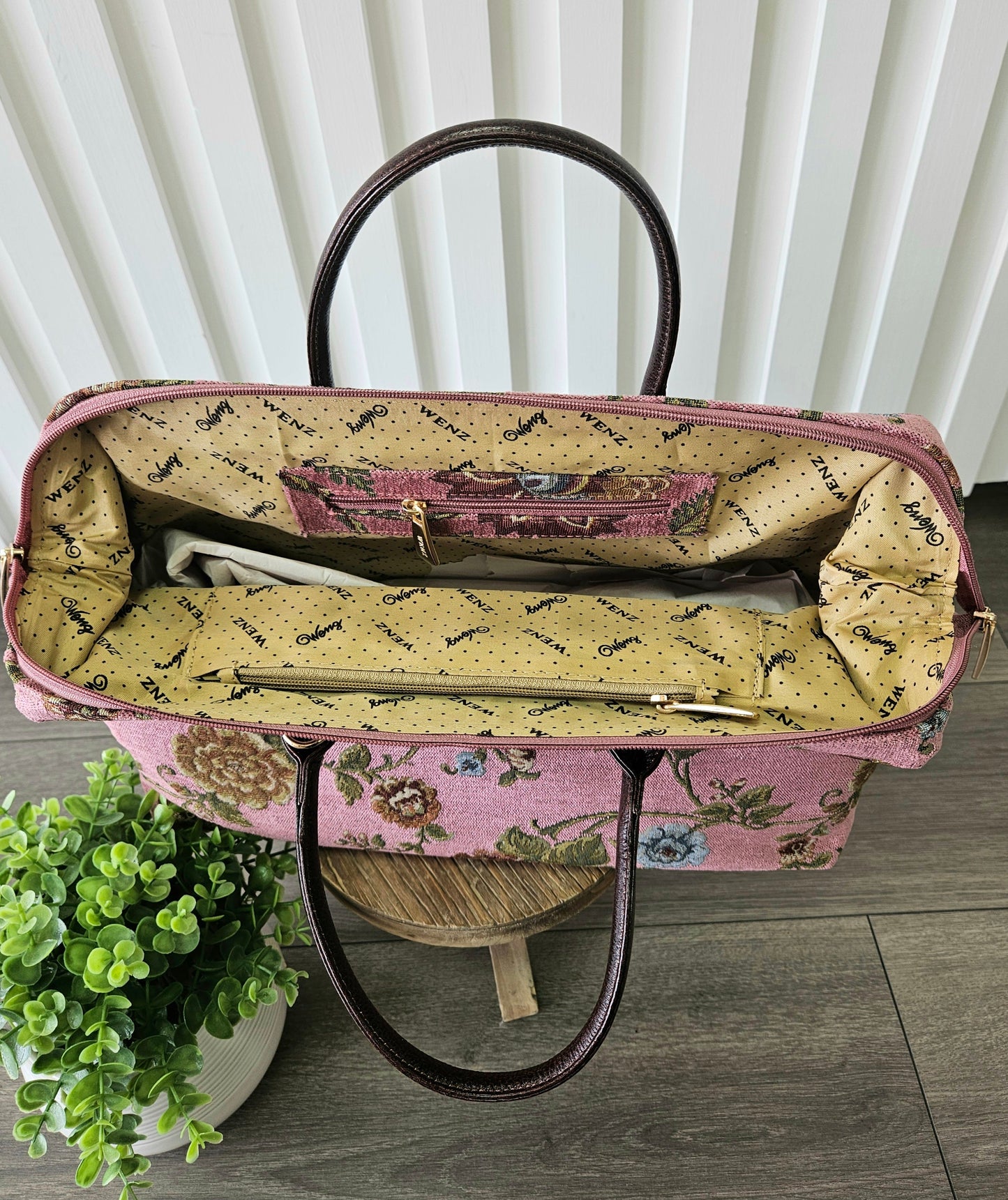 Rose Print Temple Bag