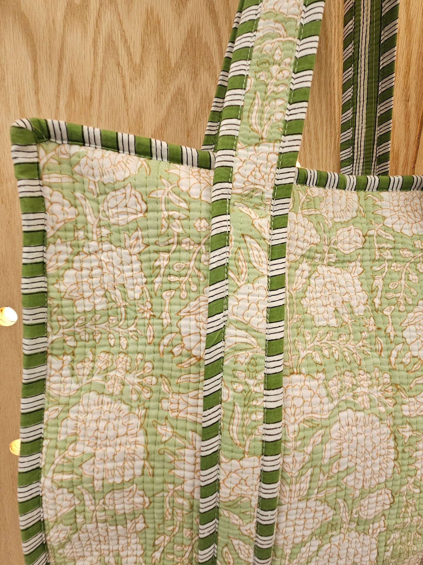 Green Quilted Temple Bag