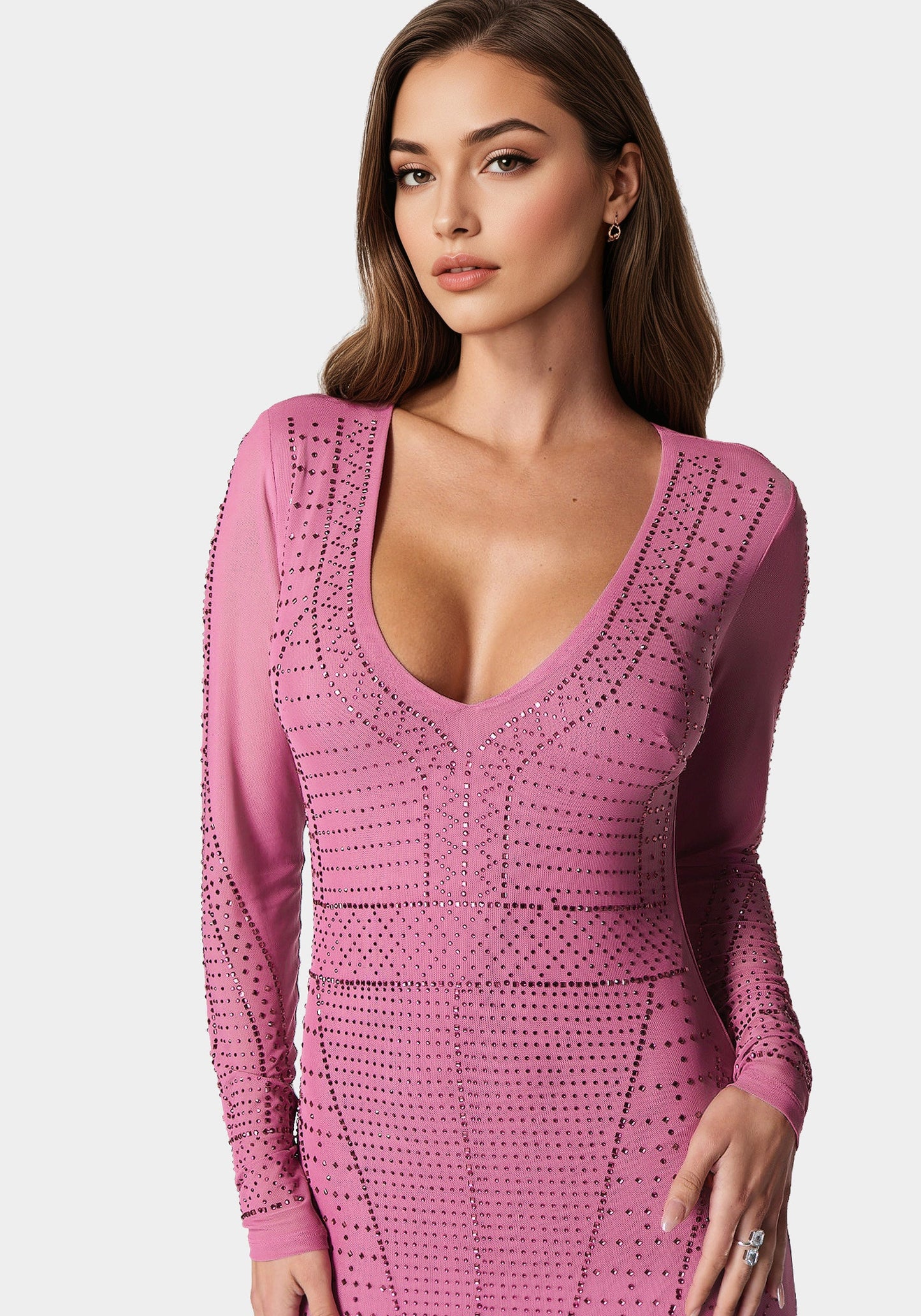 Crystal Mesh Midi Dress