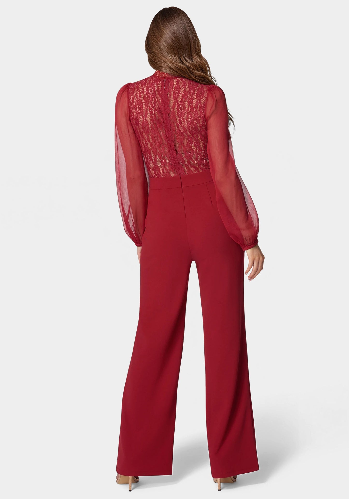 Lace Top Straight Leg Jumpsuit