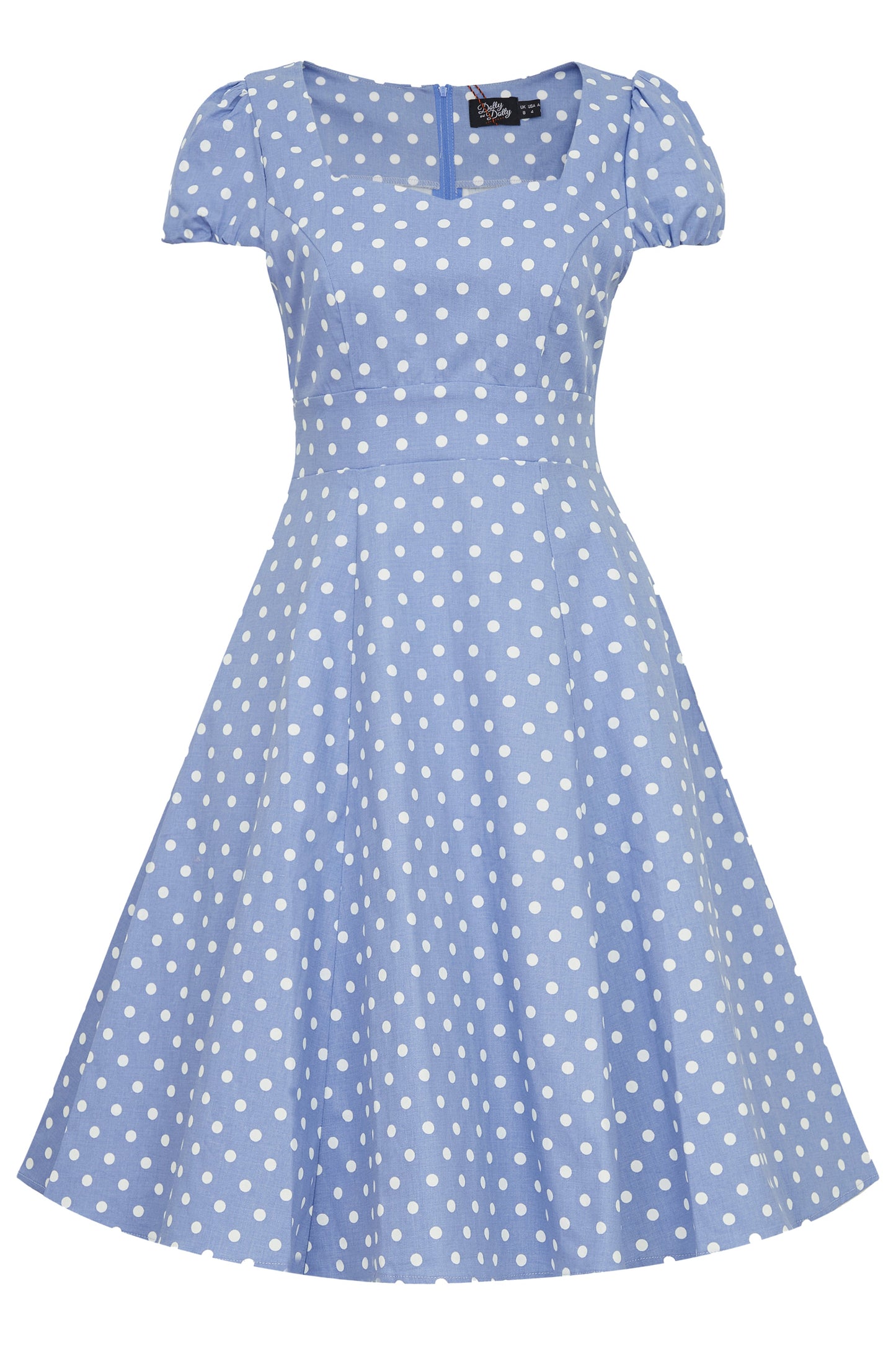 Claudia Lilac Purple/White Polka Dot Swing Dress