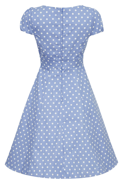 Claudia Lilac Purple/White Polka Dot Swing Dress