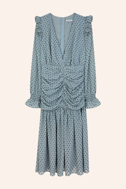 Vestido Casilda Plumeti Azul · LAST CHANCE ·