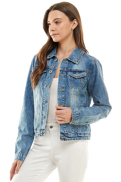 Blythe Long Sleeve Denim Jacket Medium Wash