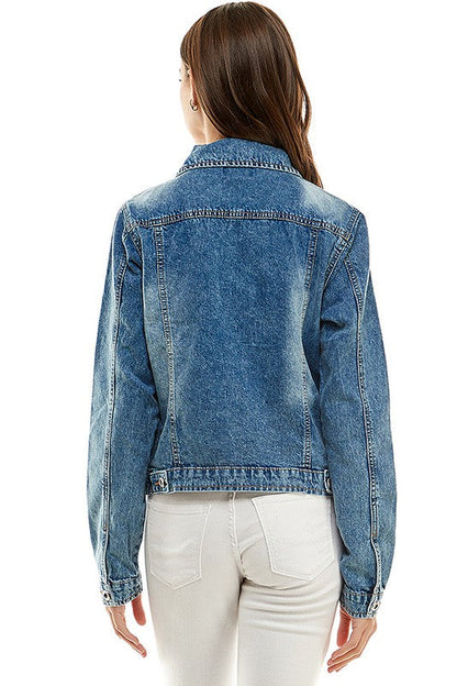 Blythe Long Sleeve Denim Jacket Medium Wash