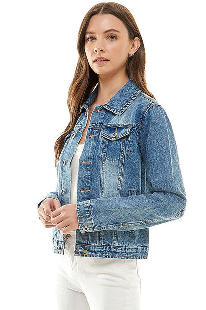 Blythe Long Sleeve Denim Jacket Medium Wash