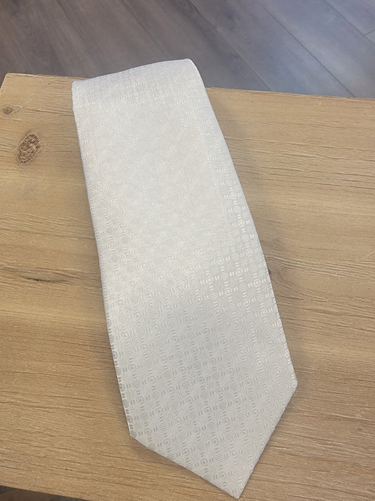 White Temple Tie - Circles