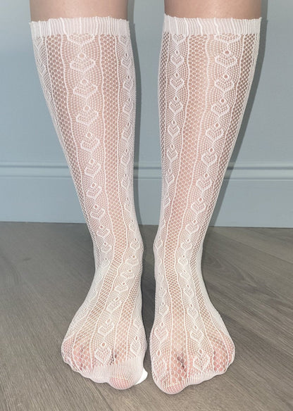 Lace net tube socks