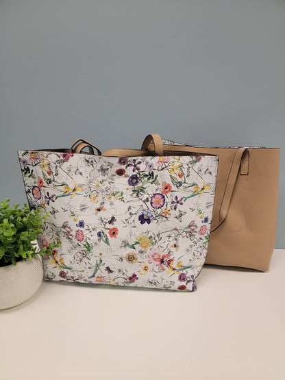 Reversable Temple Tote - White/Tan