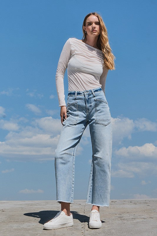 Waitlist 8/1 • Ryker High Rise Cropped Barrel Jeans Light Wash