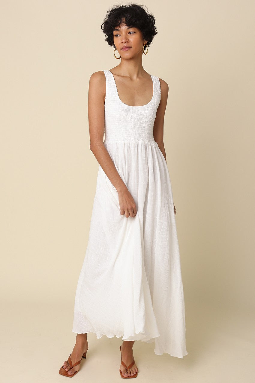 Breya Sleeveless Maxi Dress White