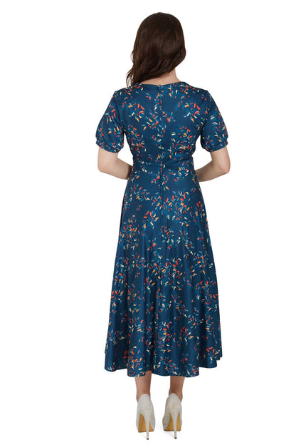Julia Navy Blue Chili Midi Dress