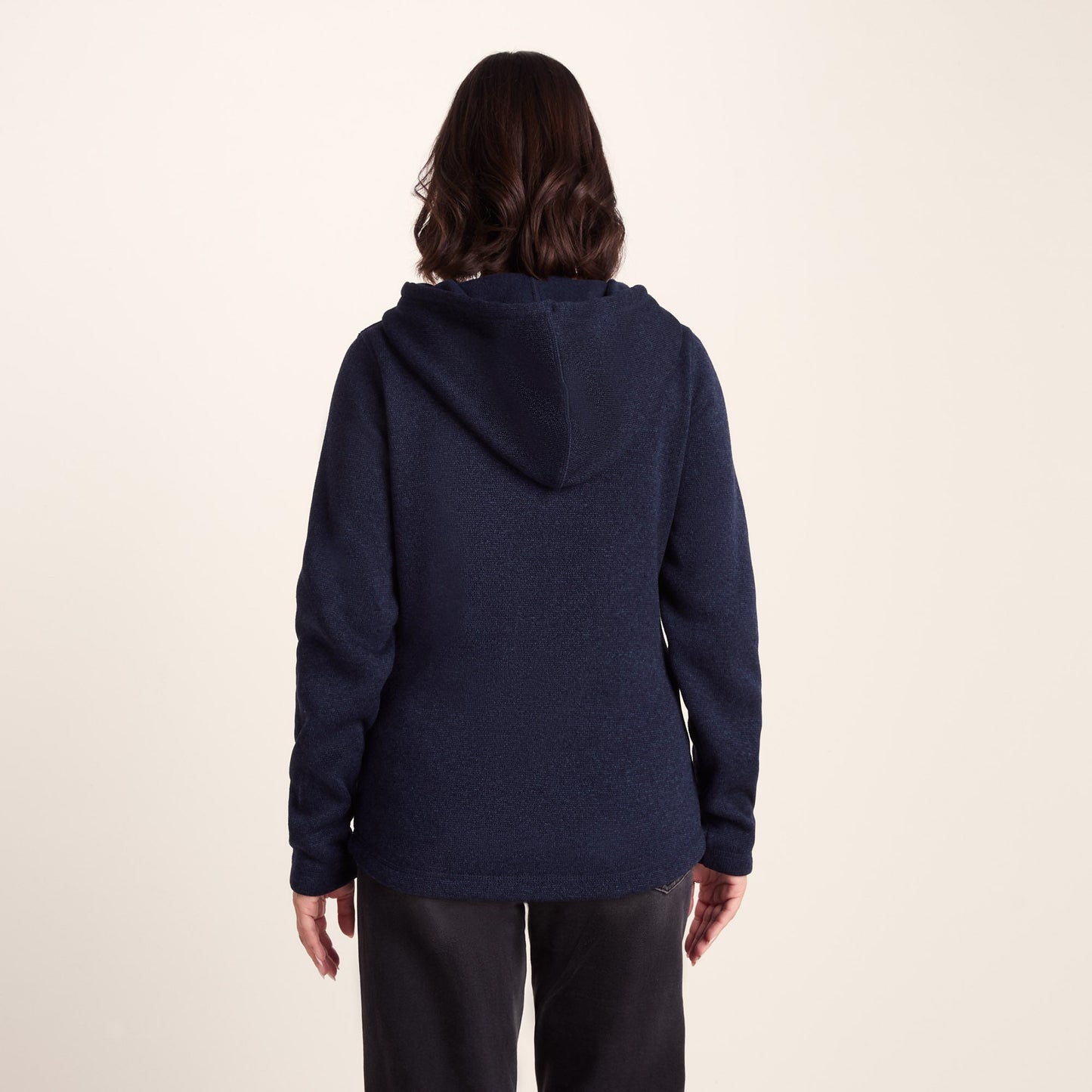 Acer Womens Oversized Supersoft Knitlook Fleece Hoody - Oxford Blue Marl