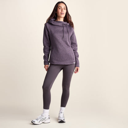 Acer Womens Oversized Supersoft Knitlook Fleece Hoody - Dusky Lilac Melange