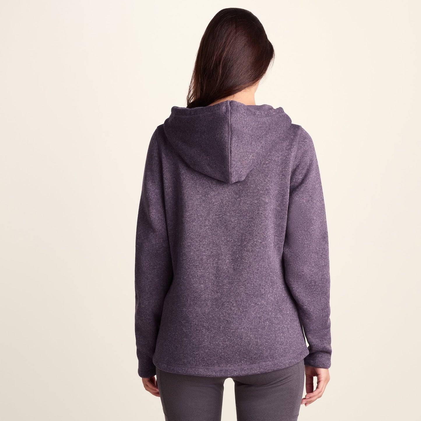 Acer Womens Oversized Supersoft Knitlook Fleece Hoody - Dusky Lilac Melange