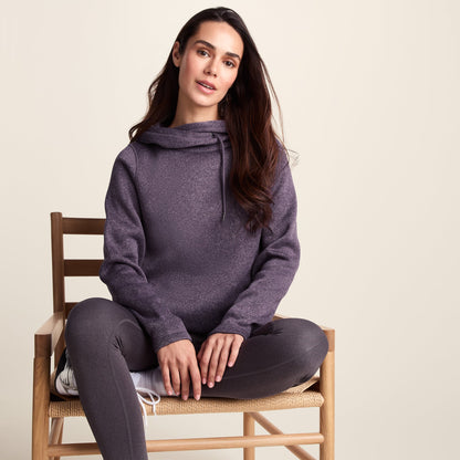 Acer Womens Oversized Supersoft Knitlook Fleece Hoody - Dusky Lilac Melange