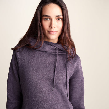 Acer Womens Oversized Supersoft Knitlook Fleece Hoody - Dusky Lilac Melange