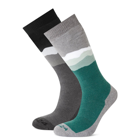 Allevard Mens Ski Socks - Black/Dark Turquoise