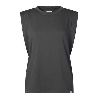 April Womens 100% Cotton Supersoft Boxy Fit Vest - Deep Slate