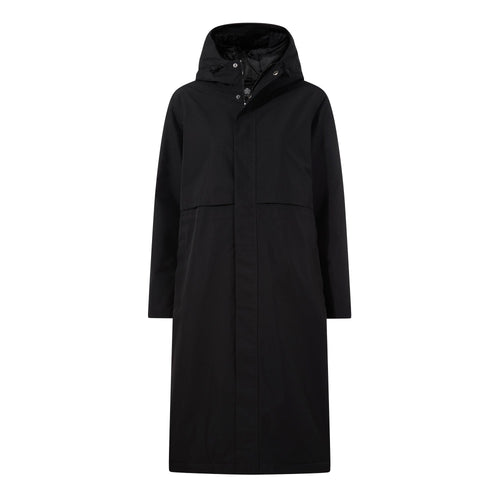 Ari Womens Longline Waterproof Insulated Trench Coat - Black