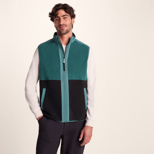 Boltby Mens Relaxed Fit Microfleece Gilet - Hydro Blue/Black
