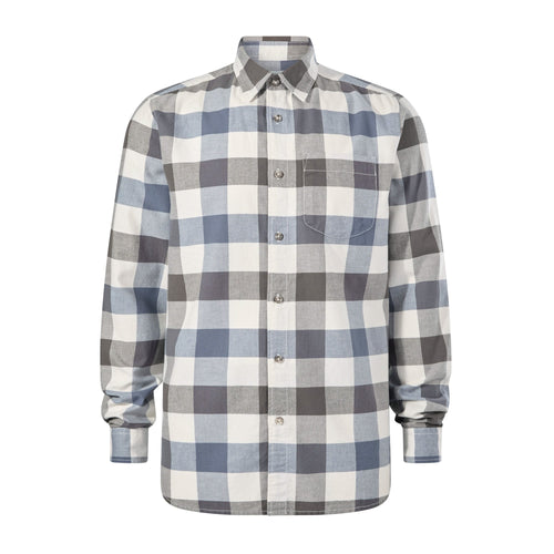 Bryson Mens Brushed Flannel Check Shirt - Ash Brown Check