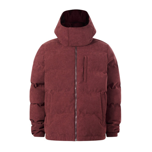 Buckley Mens Corduroy Padded Coat - Chestnut Brown