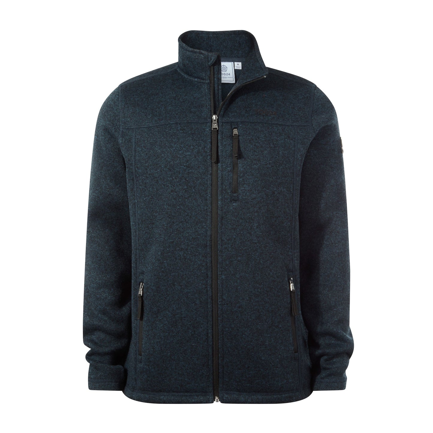 Cresswell Mens Knitlook Fleece Jacket - Dark Indigo Marl