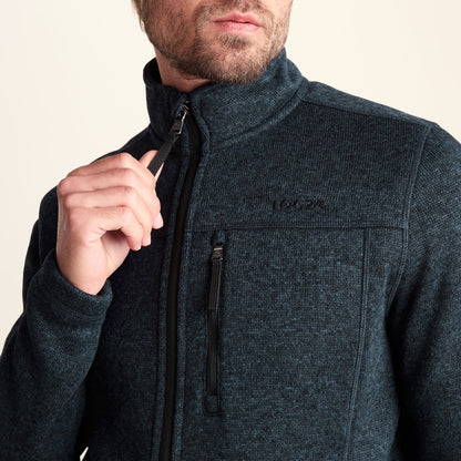 Cresswell Mens Knitlook Fleece Jacket - Dark Indigo Marl