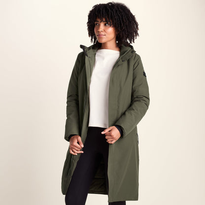 Dalton Womens Longline Waterproof Insulated Coat - Khaki
