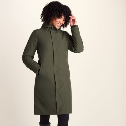 Dalton Womens Longline Waterproof Insulated Coat - Khaki