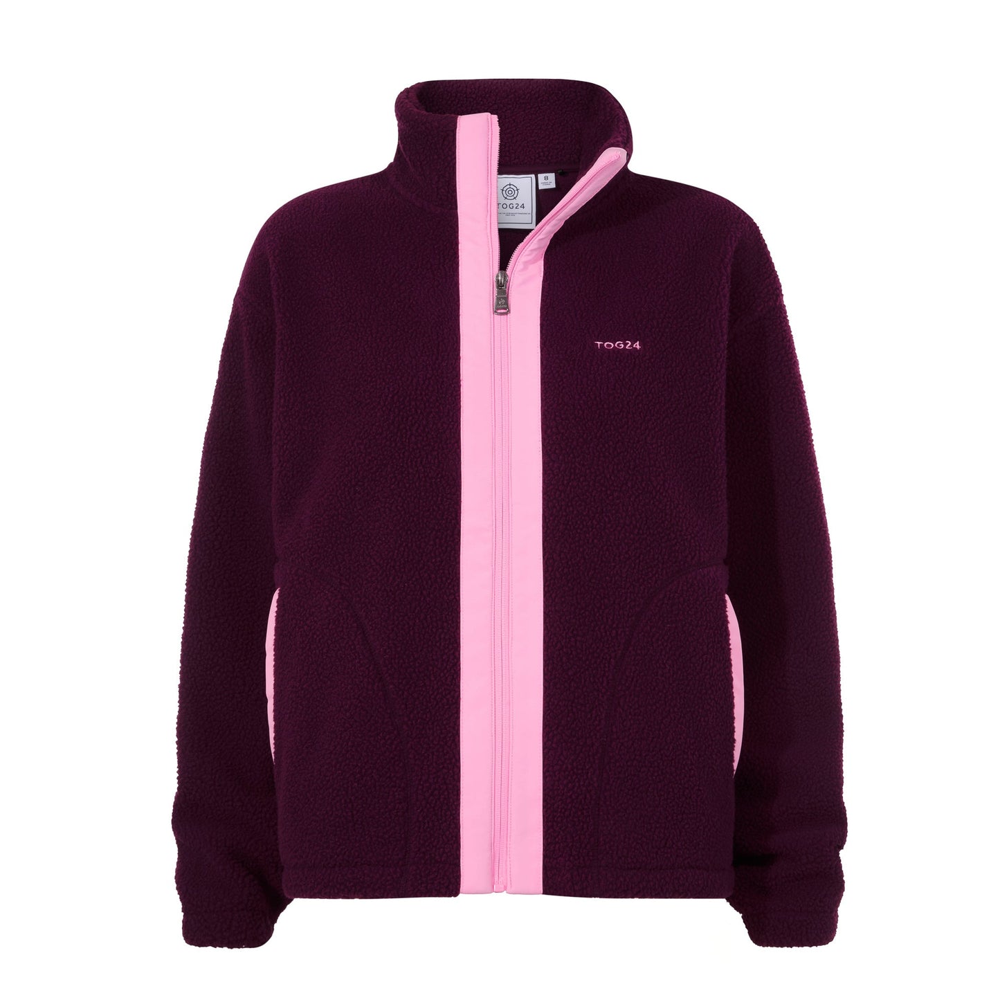 Emilie Womens Relaxed Fit Sherpa Fleece - Aubergine