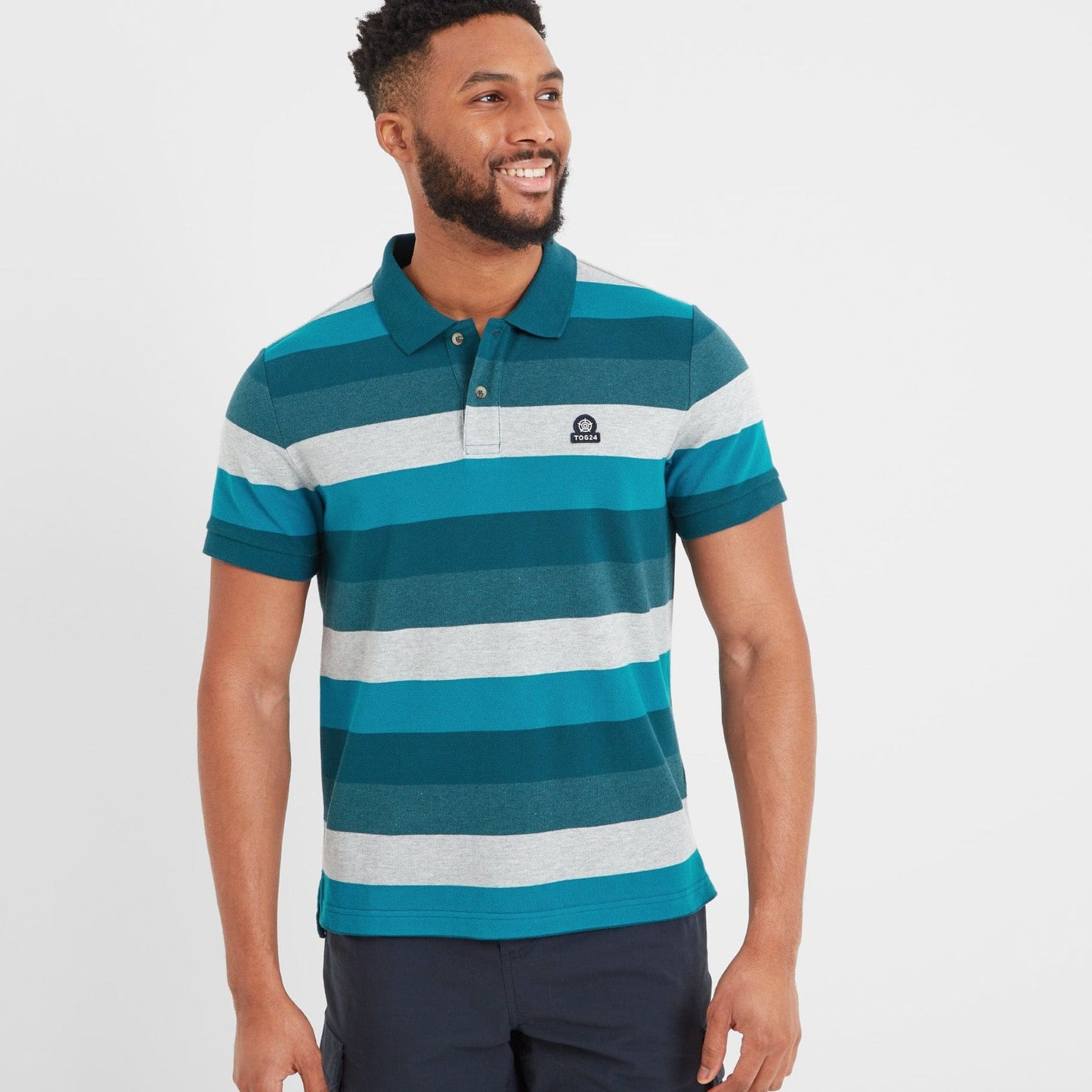 Flaxby Mens Polo - Lagoon Blue