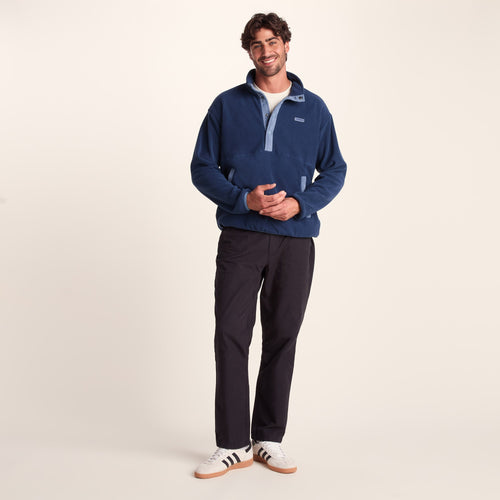 Horth Mens Half Zip Microfleece - Inky Blue/Blue Dolphin