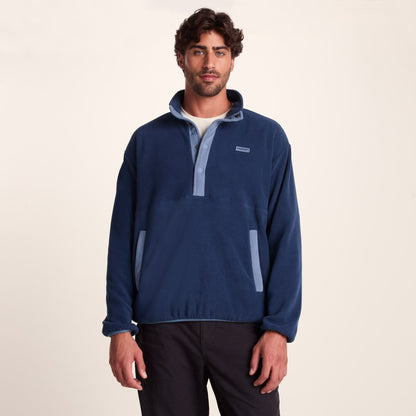 Horth Mens Half Zip Microfleece - Inky Blue/Blue Dolphin