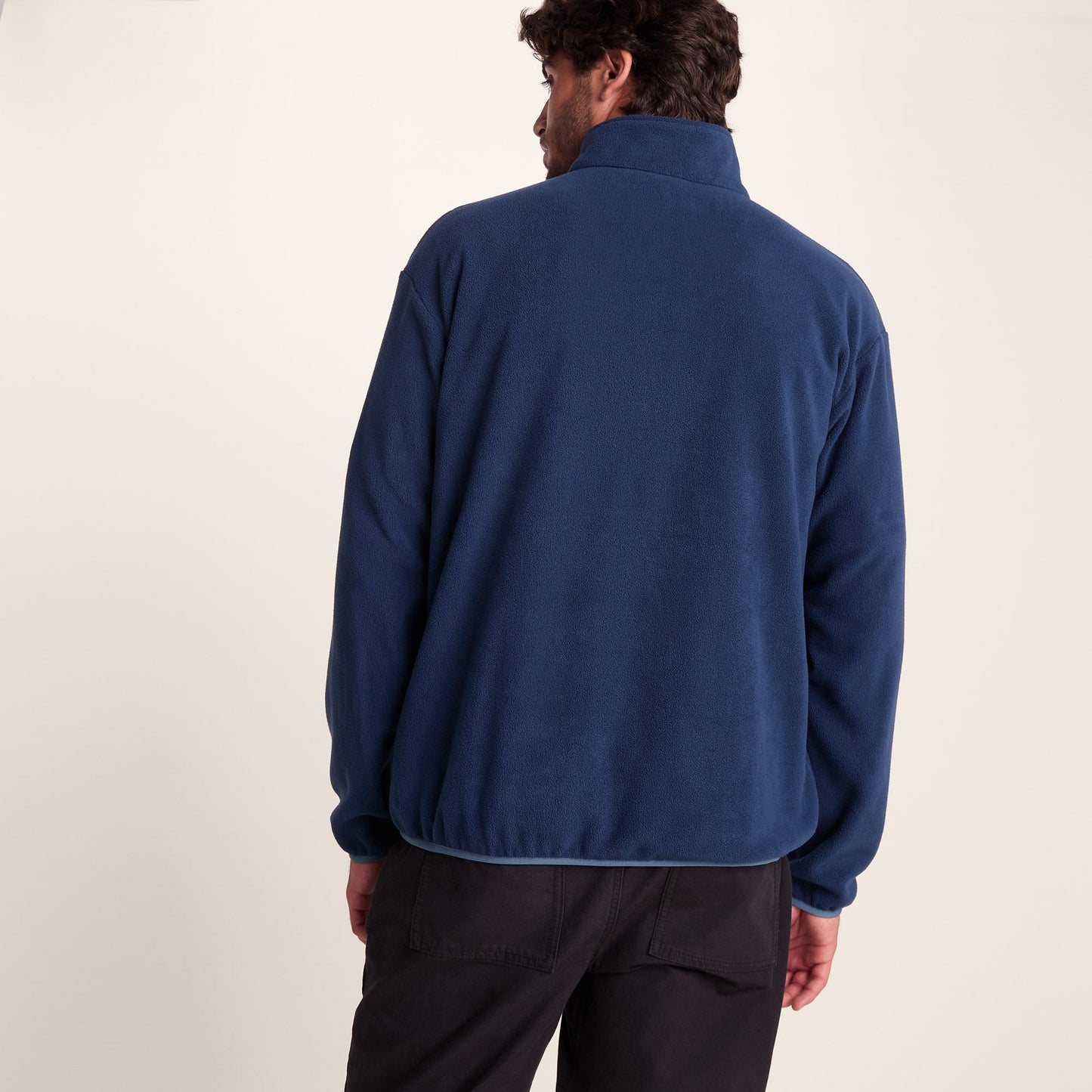 Horth Mens Half Zip Microfleece - Inky Blue/Blue Dolphin