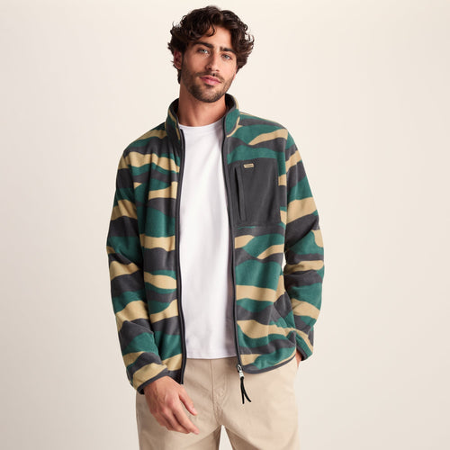 Miles Mens Relaxed Fit Microfleece Jacket - Sand Landscape Print