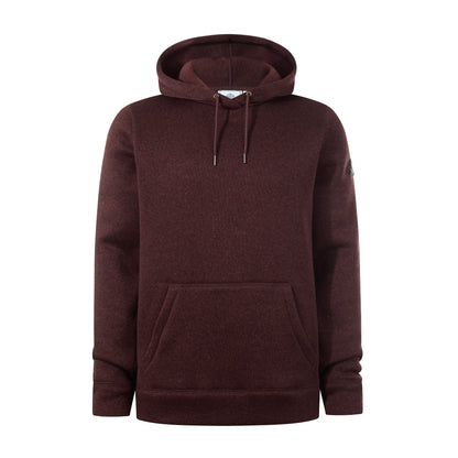 Mosby Mens Supersoft Knitlook Fleece Hoody - Chestnut Brown Melange
