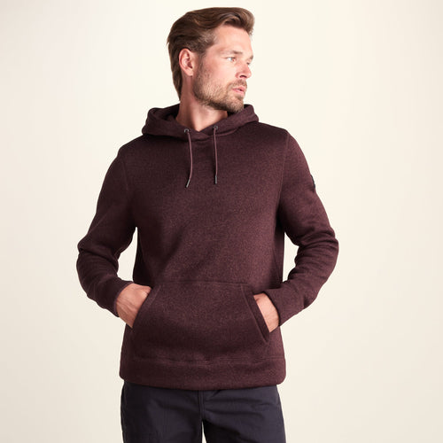 Mosby Mens Supersoft Knitlook Fleece Hoody - Chestnut Brown Melange