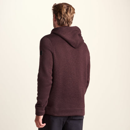 Mosby Mens Supersoft Knitlook Fleece Hoody - Chestnut Brown Melange