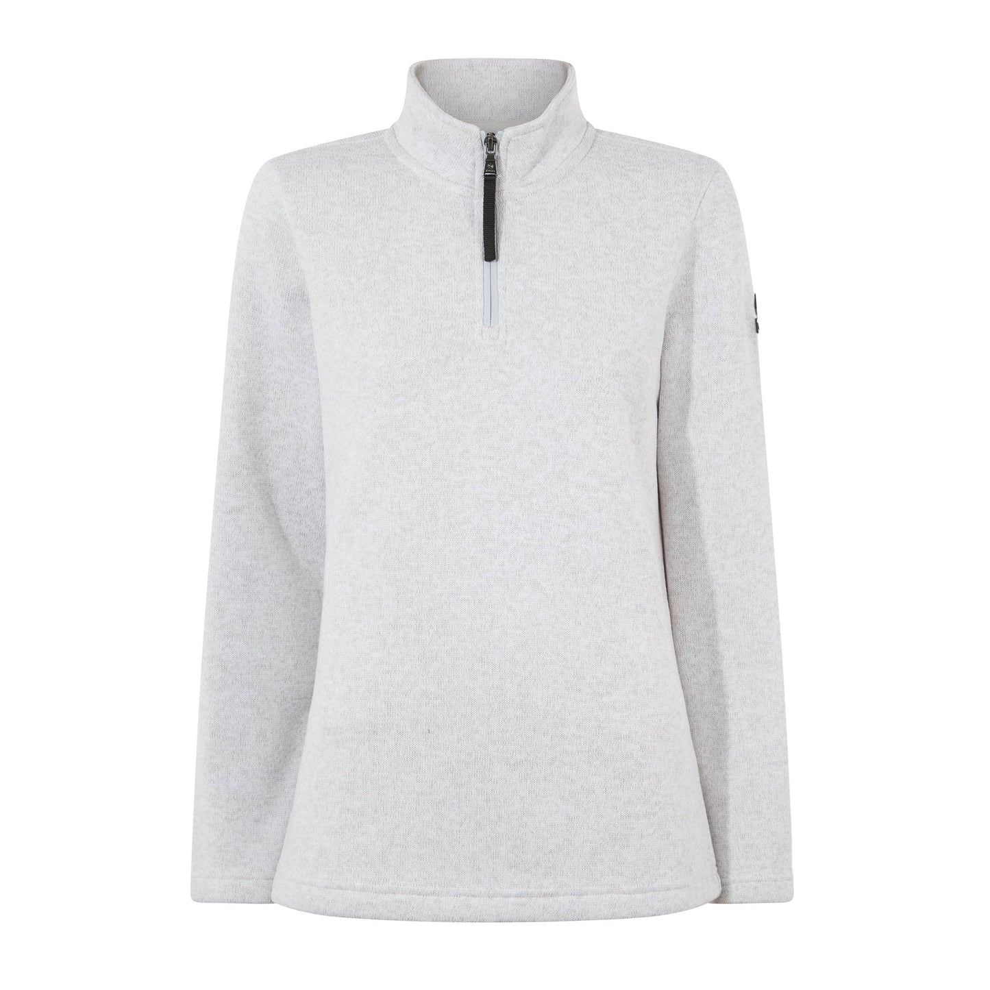 Pearson Womens Knitlook Fleece Zipneck - Light Grey Melange