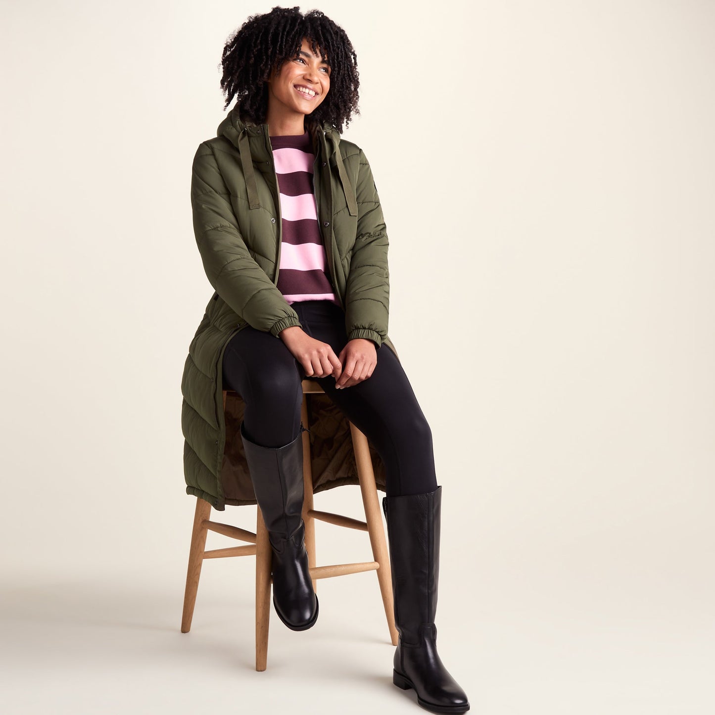 Raleigh Womens Long Insulated Jacket - Khaki