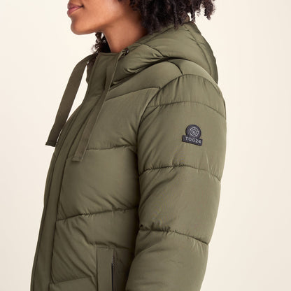 Raleigh Womens Long Insulated Jacket - Khaki