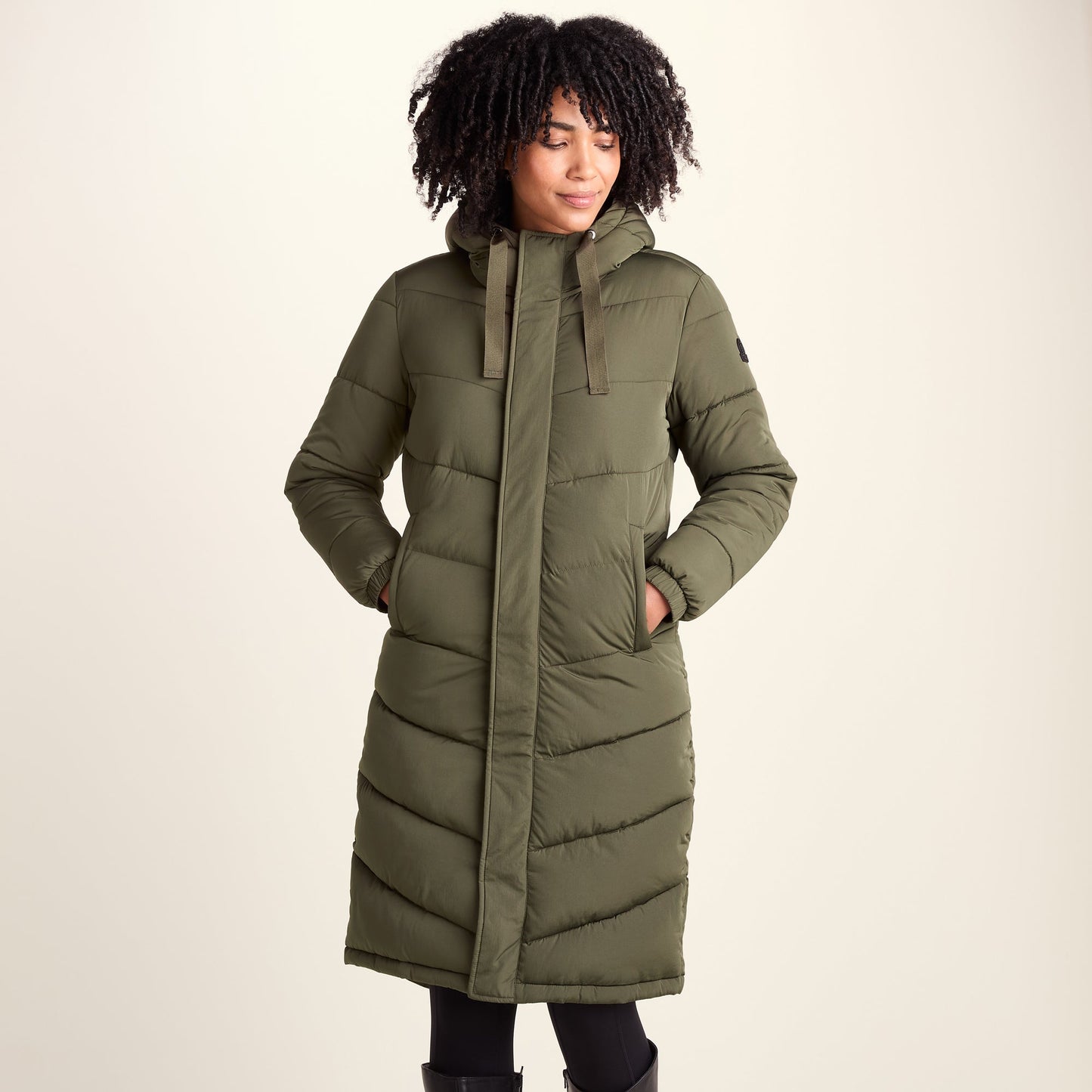 Raleigh Womens Long Insulated Jacket - Khaki